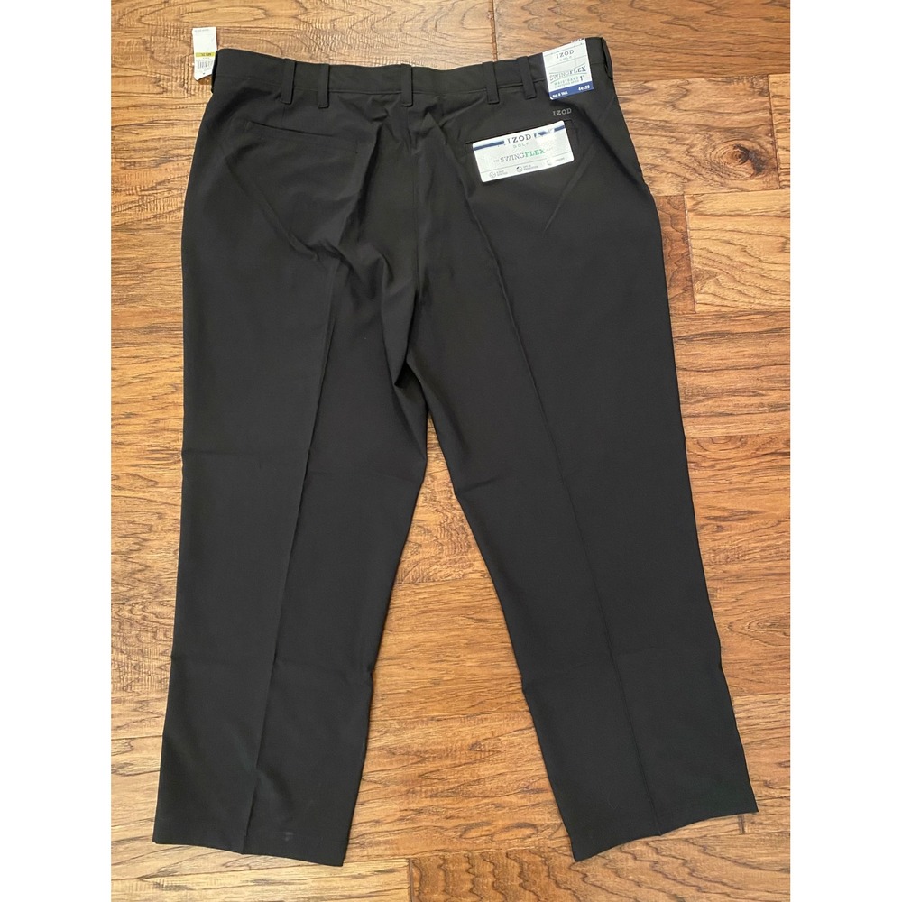 IZOD Golf Swing Flex Pants Mens 44x29 Black Fore Way Stretch Gripper Waistband - Picture 9 of 11
